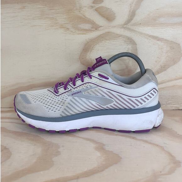 Brooks - Ghost 12 - Running Shoes - White/Purple - Women's - 8.5(B) -1203051B186 - Picture 4 of 9